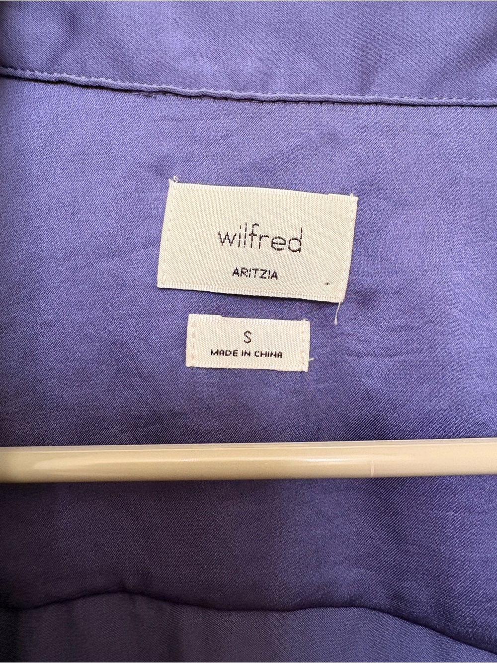 Aritzia Purple Satin Short-Sleeve Button Up Blouse - Picture 3 of 5